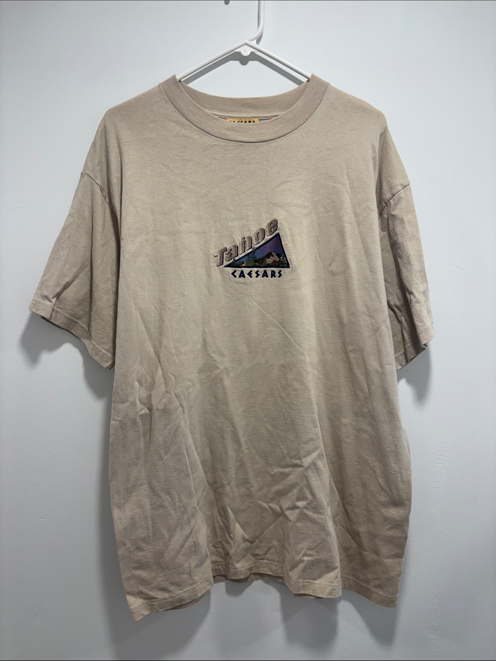 Tahoe Embroidered Beige Men's T-Shirt